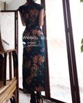 Cheongsam black silk