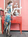 Cheongsam black silk
