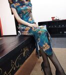 Cheongsam black silk