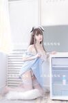 Rice Noodles Private House Welfare Photo Album—Blue at White Maid Outfit