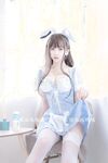Rice Noodles Private House Welfare Photo Album—Blue at White Maid Outfit