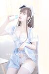 Rice Noodles Private House Welfare Photo Album—Blue at White Maid Outfit