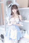 Rice Noodles Private House Welfare Photo Album—Blue at White Maid Outfit