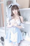 Rice Noodles Private House Welfare Photo Album—Blue at White Maid Outfit