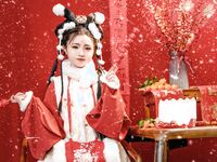 高端ACG業界女神爆機少女▌喵小吉▌珍品T3會員《玉兔迎春》紅紅火火M腿掰穴獻禮 賀慶新春 珍藏必備爆贊