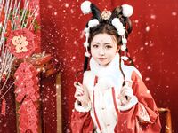 高端ACG業界女神爆機少女▌喵小吉▌珍品T3會員《玉兔迎春》紅紅火火M腿掰穴獻禮 賀慶新春 珍藏必備爆贊