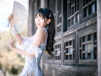 Lu Qingqing kyokyo Burger King-No.009-กี่เพ้าสีฟ้า[24P]