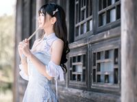 Lu Qingqing kyokyo Burger King-No.009-กี่เพ้าสีฟ้า[24P]