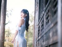 Lu Qingqing kyokyo Burger King-No.009-กี่เพ้าสีฟ้า[24P]