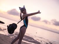 G44 tidak akan cedera - NO.78 Blue File Sand Wolf Baizi Swimsuit