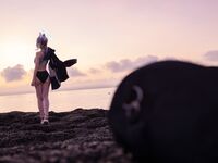 G44 tidak akan cedera - NO.78 Blue File Sand Wolf Baizi Swimsuit