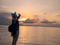 G44 tidak akan cedera - NO.78 Blue File Sand Wolf Baizi Swimsuit