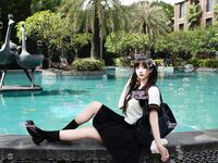 The innocent and beautiful girl "Jiang Zicai" shows her face in a welfare private photoshoot. The pure and beautiful little fairy is a super legal kawaii little loli, with a super super figure that is wirelessly reverie!