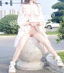 Loli exposed, Zaizai, white thin and cute loli playing exposed