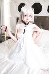 Patreon [浵卡ToKar] cos Hatsune-chan ngực lớn hổ trắng, vớ footjob
