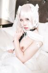 Patreon [浵卡ToKar] cos Hatsune-chan ngực lớn hổ trắng, vớ footjob