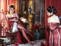 【奶桃桃&奈汐酱nice】青楼韵事,高颜值双女百合，4K古装无水印