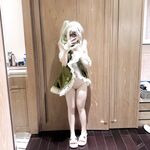 Ekor kuda ganda harimau putih merah jambu @小粉馕头 pandangan menembak peribadi skala