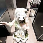 Ekor kuda ganda harimau putih merah jambu @小粉馕头 pandangan menembak peribadi skala