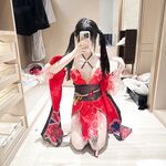 Ekor kuda ganda harimau putih merah jambu @小粉馕头 pandangan menembak peribadi skala