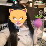 Ekor kuda ganda harimau putih merah jambu @小粉馕头 pandangan menembak peribadi skala