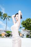 Exquisite bust model goddess "Nian Nian" Muse beach beauty super beautiful transparent tender breasts are really beautiful devil figure curve extraordinary temperament