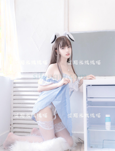 米线私房福利图集—蓝白女仆装