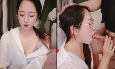 Tulen, manis dan agak seksi, gadis selekeh dengan punggung gemuk dan berkaca mata, menggoda memakai stoking hitam dan mengangkat keningnya, dekat