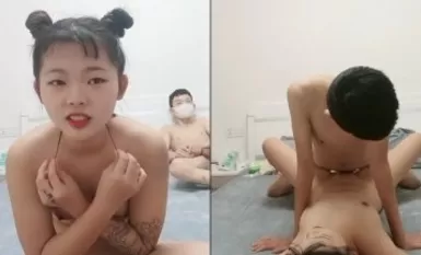 娜扎頭小蘿莉制服誘惑，刺青小太妹跟小哥激情啪啪