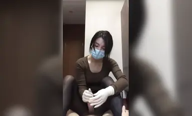 医師や看護師が専門的に精子を採取、足コキ、チンポしゃぶり、専門の制服、様々なコントラストのストッキング、シルクの足、精子採取（2）