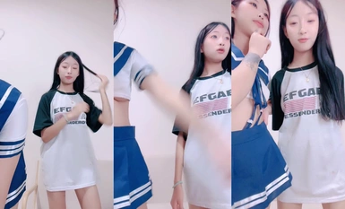 萝莉双胞胎-两个精神小妹，身材挺好丝袜制服表演(16)