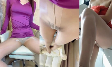 Tik Tok [Lemon is not sour] paid welfare customized high-heeled stockings Yujie no stockings naked dance masturbation (1)