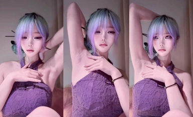 芃芃大人-旗袍腋下擼管手勢白眼中指盯倒計時腋下專場