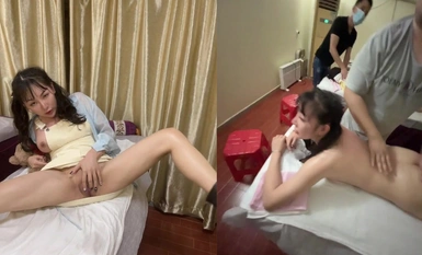 Twitter influencer outdoor exposure blogger [TonyJ and Beibei]'s private spa sex massage with female best friends and nude doubles (6)