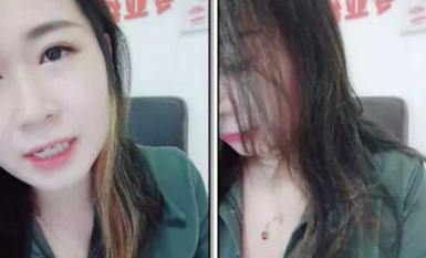 纹眉美甲店的老板，在店里炮友没有来之前一个人玩大黑牛自慰，粉丝吃奶口交对白清晰精