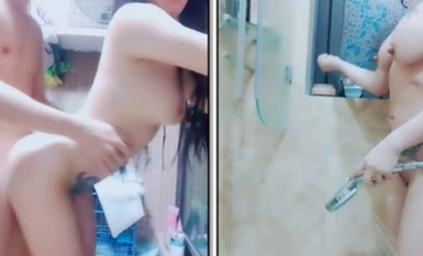 Snake-faced girl, inside the suite and snapping sex, deep-throating cock-eating in the bathroom, and super fancy on the living room couch.