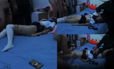 The Evil Trio is back to turn over a part-time lingerie model to test out their new sex toy.