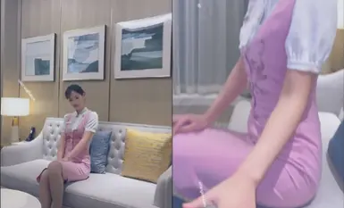 _秀人極品嫩模『唐安琪』最美空姐降臨『吉祥航空』閃現露點第一人稱享受安琪高清1080P版