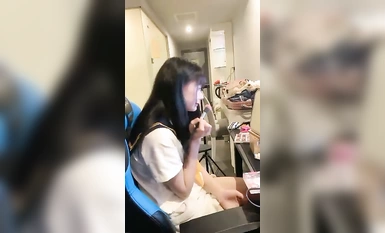 Pure lust ceiling maiden! Hairless pussy with her panties off! Pussy spreading and licking, active riding position, Daddy's call!