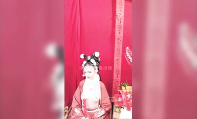 High-end ACG industry goddess popping machine girl ▌Meow Xiaoji ▌Rare T3 member "Jade Rabbit Welcomes Spring" red hot M legs break point dedication 賀慶新春 珍藏必備爆贊!