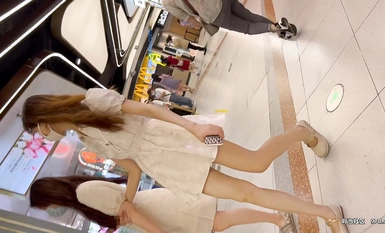 The mall is chasing a schoolgirl with legs as thin as her arms, and her deep, long ass cleavage is pushing the translucent lingerie out of the way.