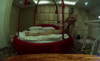 MJ duo playing with Yunan 90s pure girl Yue X Ru bundled upside down and thrusting in various angles for close-ups (2)