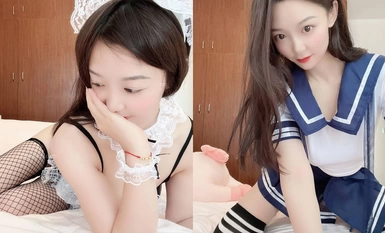 The pure beauty of the net red contrast Miss [5 point point] offline private shoot, obscene sound wave language private close-up purple eggplant violet water white pulp pan (2)