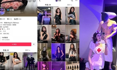 Jitterbug network red color value body ceiling top stream extreme artificial periphery TS [Tianjin - Xintong] face exposure private shoot by special fetish gold master all kinds of nappy (1)