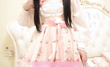 귀여운 더블 포니 테일 (로리타) 가벼운 꽃 결혼, 더블 포니 테일 로리 핑크 일본 귀여운 로리타 더블 포니 테일 레귤러 로리! 화이트 실크 LO 여성 액티브 탑 라이딩!