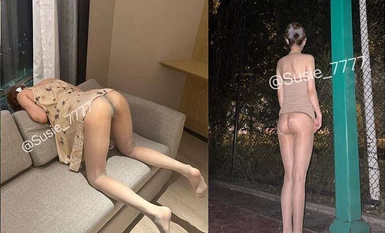The first thing you need to do is to get your hands dirty! The top long legs of the royal sister [Susie_7777] history of the most exaggerated water spray, ZiZi water amount of big like a water faucet! 170CM nine head body a pair of long legs stockings (2)