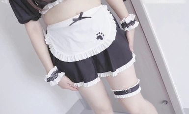 Ceiling-level white tiger goddess 〖Mi Walnut〗super cute LO skirt little maid to come, again by the master of the day in the middle. Little white socks Mary Jane shoes