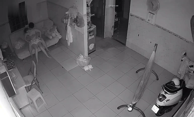 Landlord rented room secretly installed surveillance secretly filmed young couples in the living room chair sex orgasm after the tired down