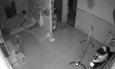 Landlord rented room secretly installed surveillance secretly filmed young couples in the living room chair sex orgasm after the tired down