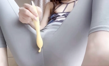 姜姜 印花毛衣瑜伽褲